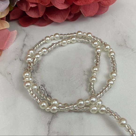 Pearl Barefoot Sandal Anklet with Matching Toe Ring - Picture 9 of 10